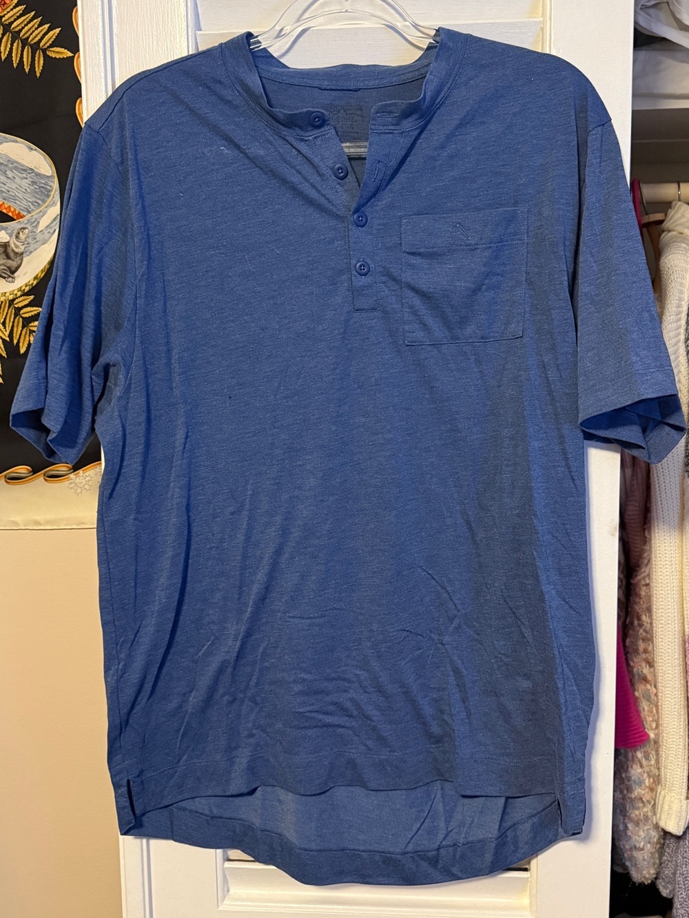 Patagonia Men's Blue Short-Sleeve Henley Pocket Shirt